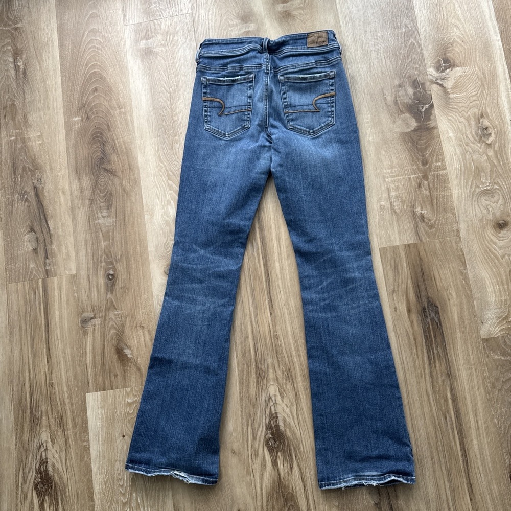 American Eagle Women's Kick Boot Jeans Size 6 Low Rise Stretch Flared Western - Picture 9 of 12